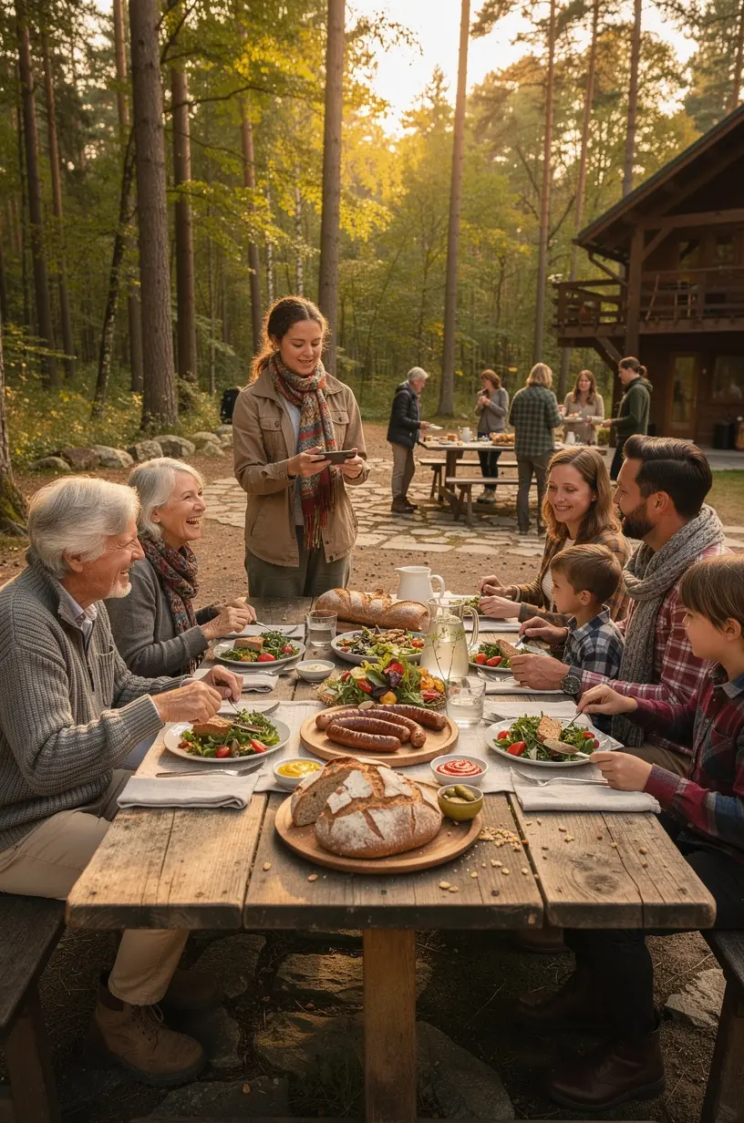 Panoramablick auf dichten, grünen Wald mit Wanderweg, ideal für Naturerfahrungen in Deutschland.